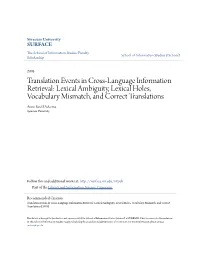 Translation Events in Cross-Language Informationretrieval