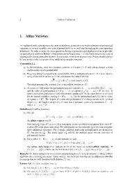 1. Affine Varieties