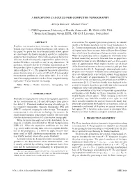 A Box Spline Calculus for Computed Tomography