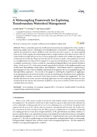 A Metacoupling Framework for Exploring Transboundary Watershed Management
