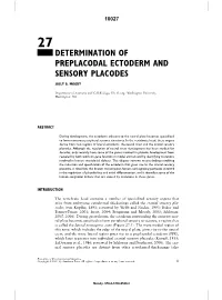 Determination of Preplacodal Ectoderm and Sensory Placodes