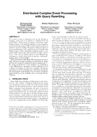 Distributed Complex Event Processing with Query Rewriting