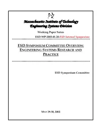 Massachusetts Institute of Technology Engineering Systems Division