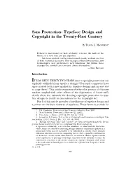 Sans Protection: Typeface Design and Copyright in the Twenty-First Century