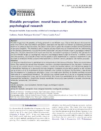 Bistable Perception: Neural Bases and Usefulness in Psychological Research