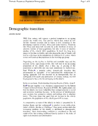 Demographic Transition
