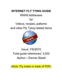 Fly Tying Guide 7-6-2015