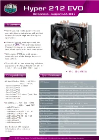 Hyper 212 EVO (R2 Revision) Product Sheet Page 1