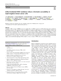LOXL2-Mediated H3K4 Oxidation Reduces Chromatin Accessibility in Triple-Negative Breast Cancer Cells