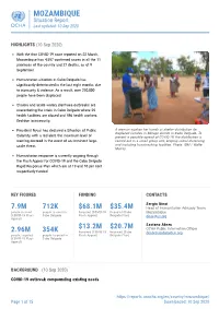 MOZAMBIQUE Situation Report Last Updated: 10 Sep 2020