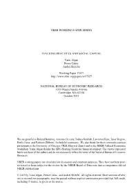 Nber Working Paper Series Teaching Practices And