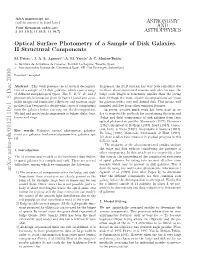 Optical Surface Photometry of a Sample of Disk Galaxies. II