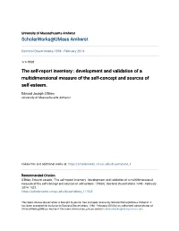 The Self-Report Inventory : Development and Validation of a Multidimensional Measure of the Self-Concept and Sources of Self-Esteem