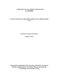 A History of Calamine Extraction on Mendip. 2003