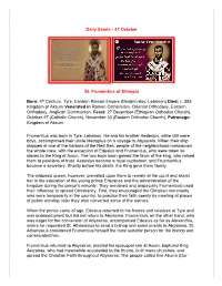 Daily Saints - 27 October
