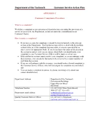 Department of the Taoiseach Customer Service Action Plan