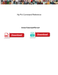 Hp Pcl Command Reference