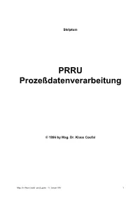 PRRU Prozeßdatenverarbeitung