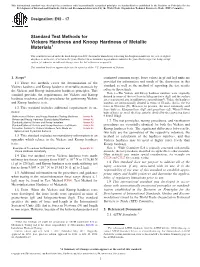 ASTM E92-17 Standard Test Methods for Vickers Hardness and Knoop