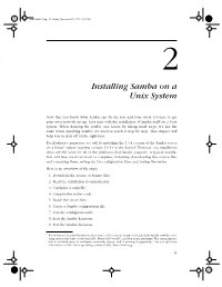 Chapter 2: Installing Samba on a Unix System