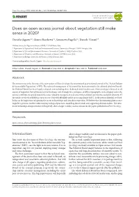 ﻿Does an Open Access Journal About Vegetation Still Make Sense in 2020?