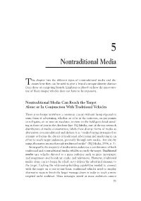This Chapter Lists the Different Types of Nontraditional Media And