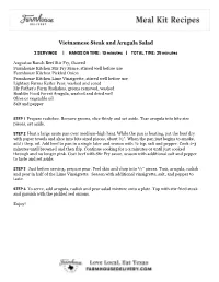 Vietnamese Steak and Arugula Salad