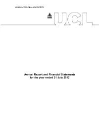 Annual Report and Financial Statements for the Year Ended 31 July 2012