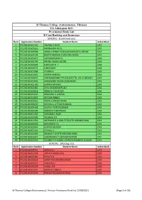 (Autonomous), Thrissur UG Admission 2021 Provisional Rank List B Com