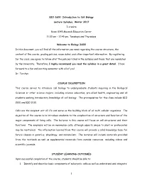 BIO 2600: Introduction to Cell Biology Lecture Syllabus, Winter 2017 3