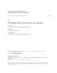 Do Killingâ•Fiyano Tensors Form a Lie Algebra?