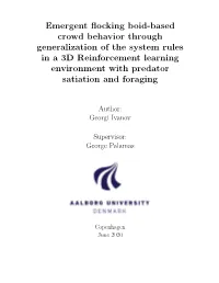 Emergent Flocking Boid-Based Crowd Behavior Through Generalization of the System Rules in a 3D Reinforcement Learning Environmen