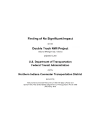 Finding of No Significant Impact Double Track NWI Project