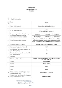 FORM 1 (I) Basic Information S. No. Item Details 1. Name of the Project/S