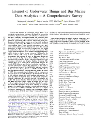 Internet of Underwater Things and Big Marine Data Analytics – a Comprehensive Survey
