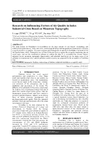 Research on Influencing Factors of Air Quality in Index Industrial Cities Based on Mountain Topography