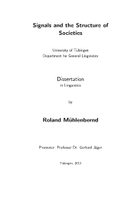 Signals and the Structure of Societies Dissertation Roland Mühlenbernd