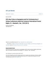The Continuing Use of Solitary Confinement Within the Context of International Human Rights, 47 J