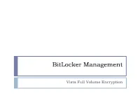 Bitlocker Management