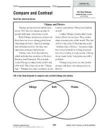 Compare and Contrast Comprehension: Compare and Contrast Read the Selection Below