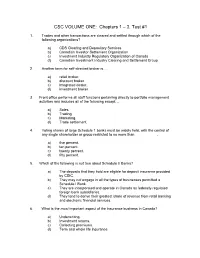 CSC VOLUME ONE: Chapters 1 – 3, Test #1