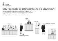 Easy Read Guide for a Defendant Going to a Crown Court