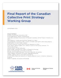 Final Report of the Canadian Collective Print Strategy Working Group