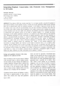 Integrating Elephant Conservation with Protected Area Management in Sri Lanka