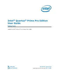 Intel® Quartus® Prime Pro Edition User Guide Debug Tools