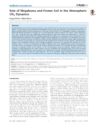 Role of Megafauna and Frozen Soil in the Atmospheric CH4 Dynamics