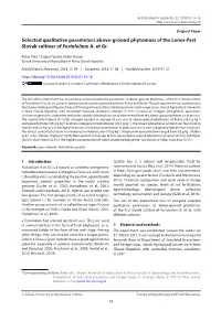 Selected Qualitative Parameters Above-Ground Phytomass of the Lenor-First Slovak Cultivar of Festulolium A