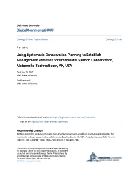 Using Systematic Conservation Planning to Establish Management Priorities for Freshwater Salmon Conservation, Matanuska-Susitna Basin, AK, USA