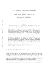 A Few Statistical Principles for Data Science