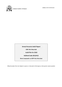Annual Accounts Audit Report Audit Plan for 2018 Audinet Code 2019